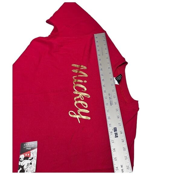 Disney Sweatshirt‎ WMNS XL Red Mickey Mouse Gold Vacation Parks Ears Family Cozy - Picture 4 of 9
